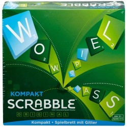 Mattel - Mattel Games Scrabble Kompakt, Gesellschaftsspiel, Brettspiel, Reisespiel