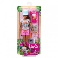 Mattel - Barbie Wanderin-Spielset Puppe mit Hund