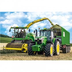 Schmidt Spiele - Puzzle - Traktor 6195M und Feldhäcksler 8500i