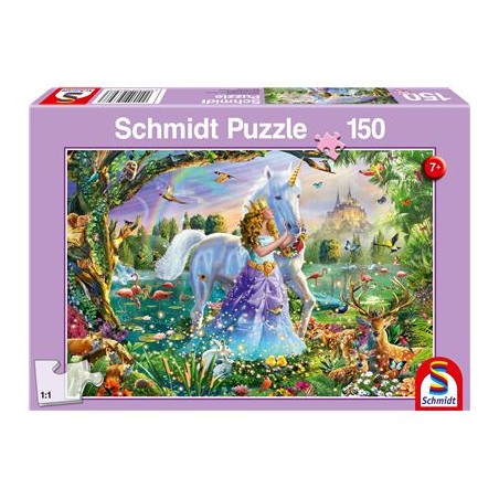 Schmidt Spiele - Puzzle - Prinzessin mit Einhorn und Schloss