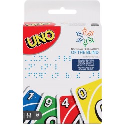 Mattel - Mattel Games UNO Braille, Kartenspiel für die ganze Familie