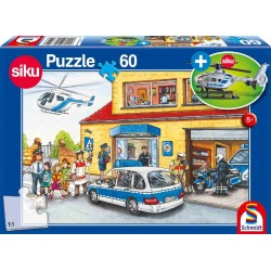 Schmidt Spiele - Puzzle - Polizeihubschrauber, 60 Teile, mit add on Polizeihubschrauber