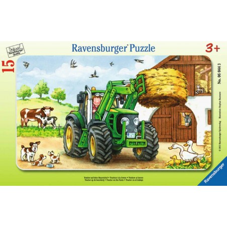 Ravensburger Spiel - Rahmenpuzzle - Traktor auf dem Bauernhof, 15 Teile