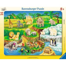 Ravensburger Spiel - Rahmenpuzzle - Zoobesuch, 14 Teile