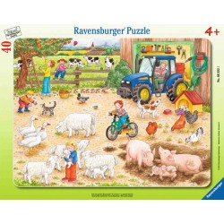 Ravensburger Spiel - Rahmenpuzzle - Auf dem großen Bauernhof, 40 Teile