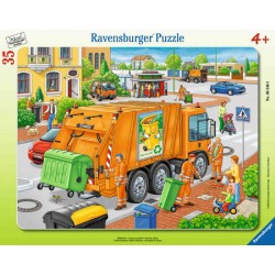 Ravensburger Spiel - Rahmenpuzzle - Müllabfuhr, 35 Teile
