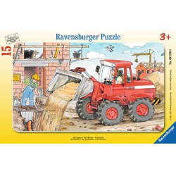 Ravensburger Spiel - Rahmenpuzzle - Mein Bagger, 15 Teile