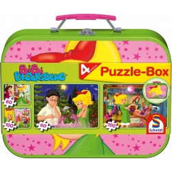Schmidt Spiele - Puzzle - Puzzle-Box im Metallkoffer - Bibi Blocksberg, 2x60, 2x100 Teile