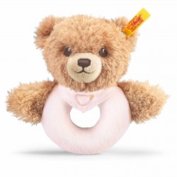 Steiff - Babywelt - Spielzeug - Greifringe & Rasseln Schlaf-gut-Bär Greifring mit Rassel, rosa, 12cm