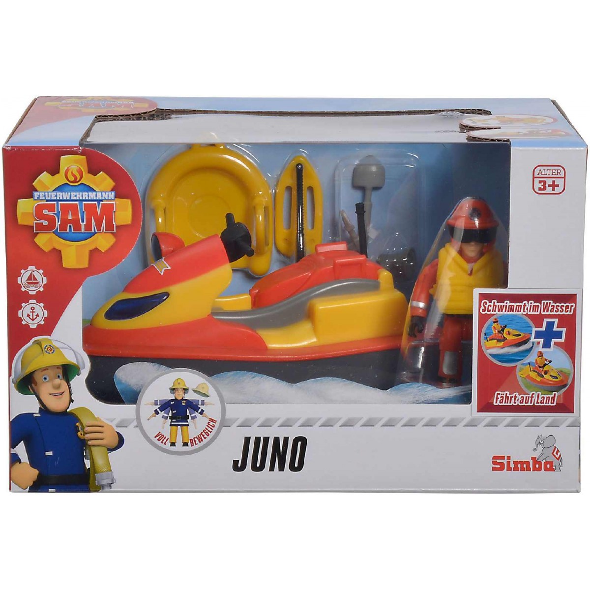 Simba - Feuerwehrmann Sam - Sam Juno, Jet Ski mit Figur