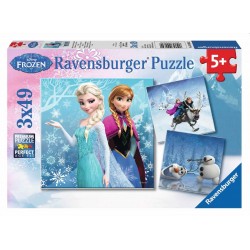 Ravensburger Spiel - Frozen - Abenteuer im Winterland, 3x49 Teile