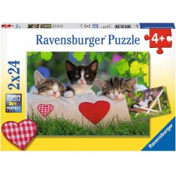 Ravensburger Spiel - Verschlafene Kätzchen, 2x24 Teile