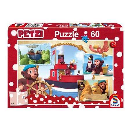Schmidt Spiele - Puzzle - Petzi und seine Freunde - Freunde auf hoher See, 60 Teile