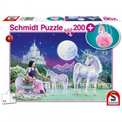 Schmidt Spiele - Kinder Puzzle mit add on, Motiv - Einhorn, 200 Teile